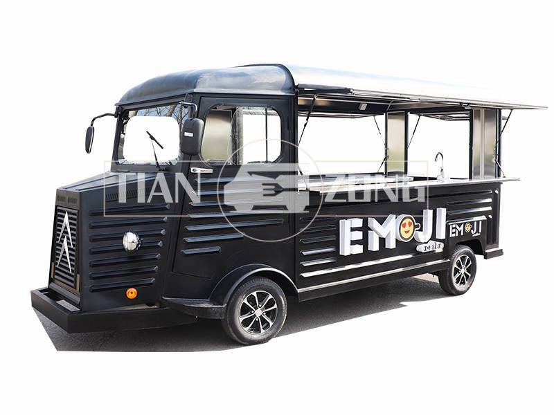 Mobile retro Citroen electric street food truck for vending coffee