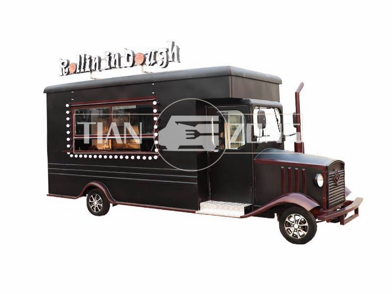 Customized black electric pizza food truck cart with factory price