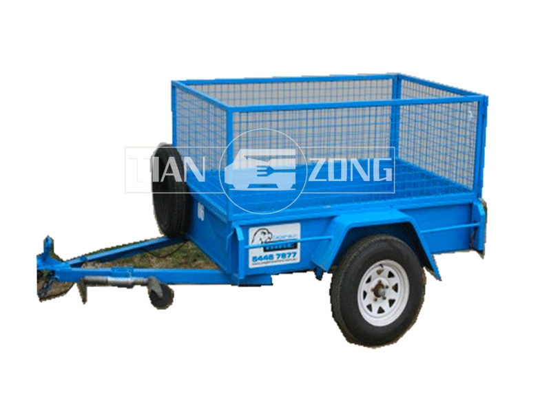 Customized outdoor blue cage trailer